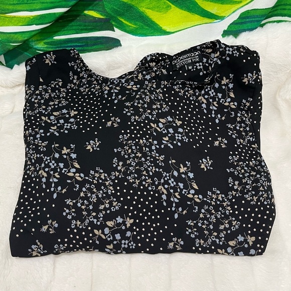 GUC $44 Papermoon Stitch Fix Medium Floral Zip Abernath Tie 3/4 Sleeve Blouse - Picture 7 of 13